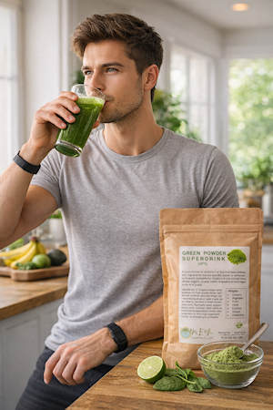 guy drinking GPS in glass